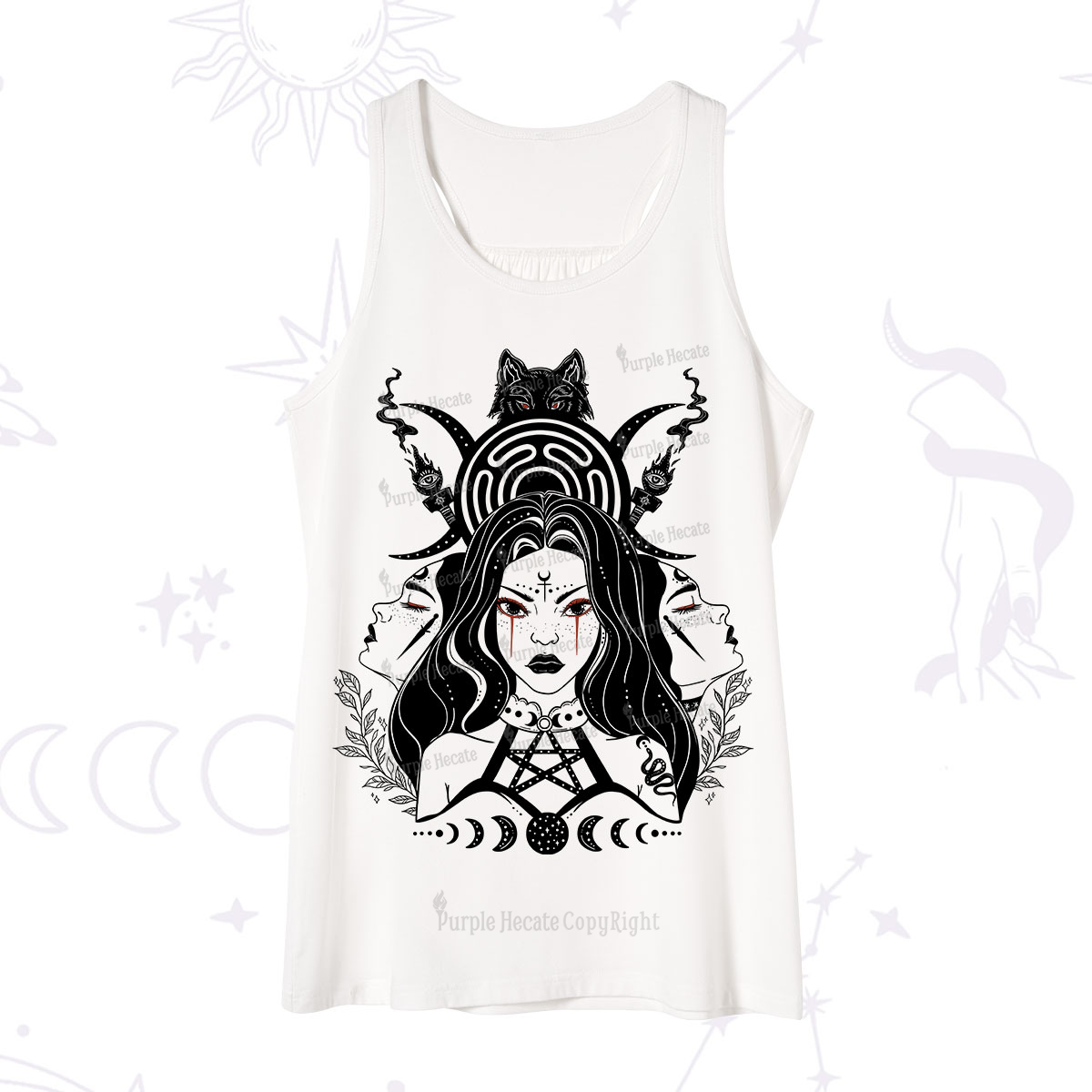 Purplehecate The Triple Moon Goddess Hecate Tank