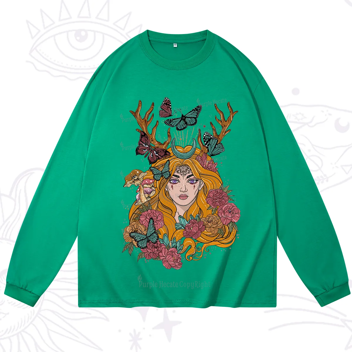 Purplehecate Butterfly Flutter Long Sleeve T-Shirt