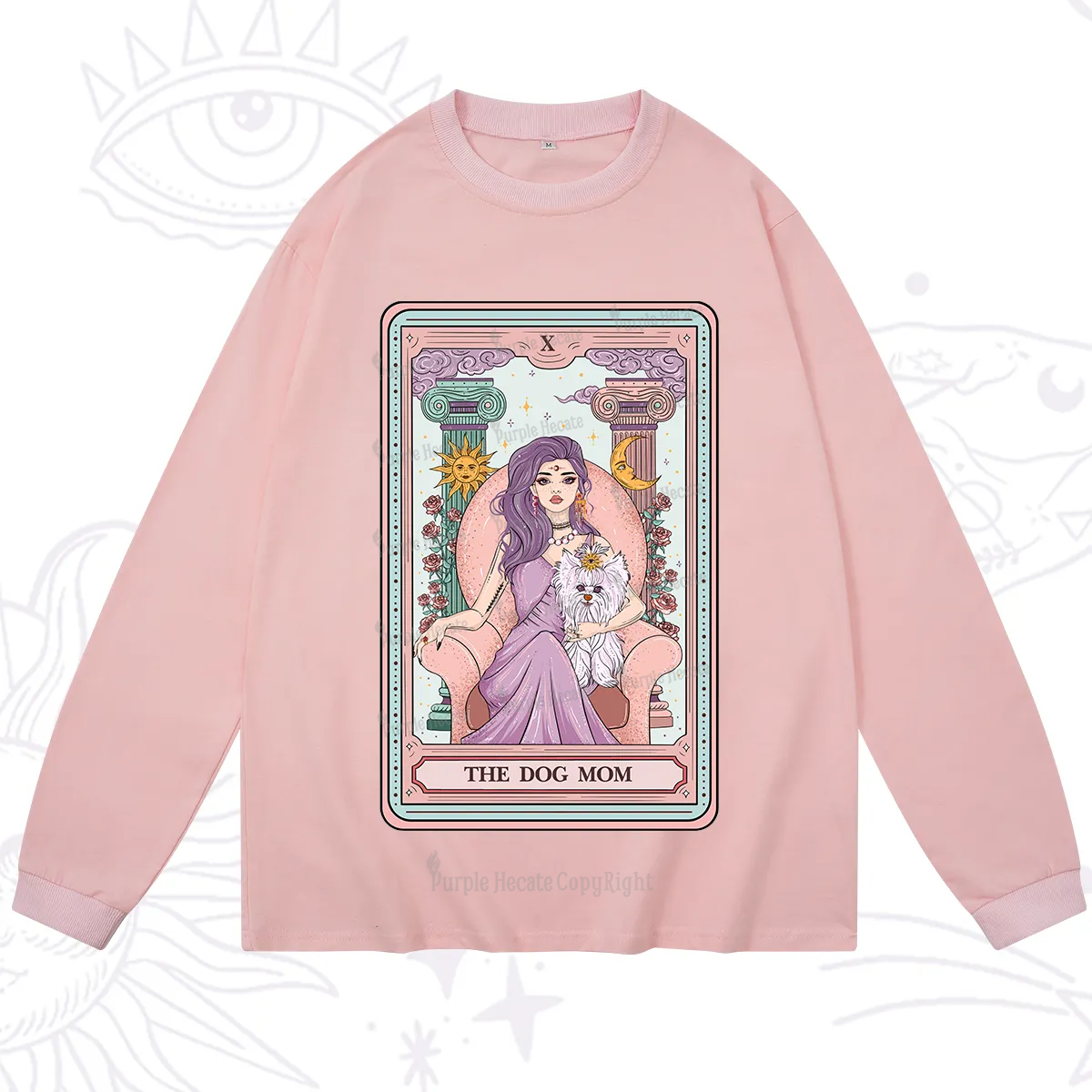 Purplehecate The Cute Dog Mom Tarot card Long Sleeve T-Shirt