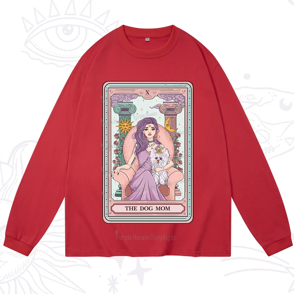 Purplehecate The Cute Dog Mom Tarot card Long Sleeve T-Shirt