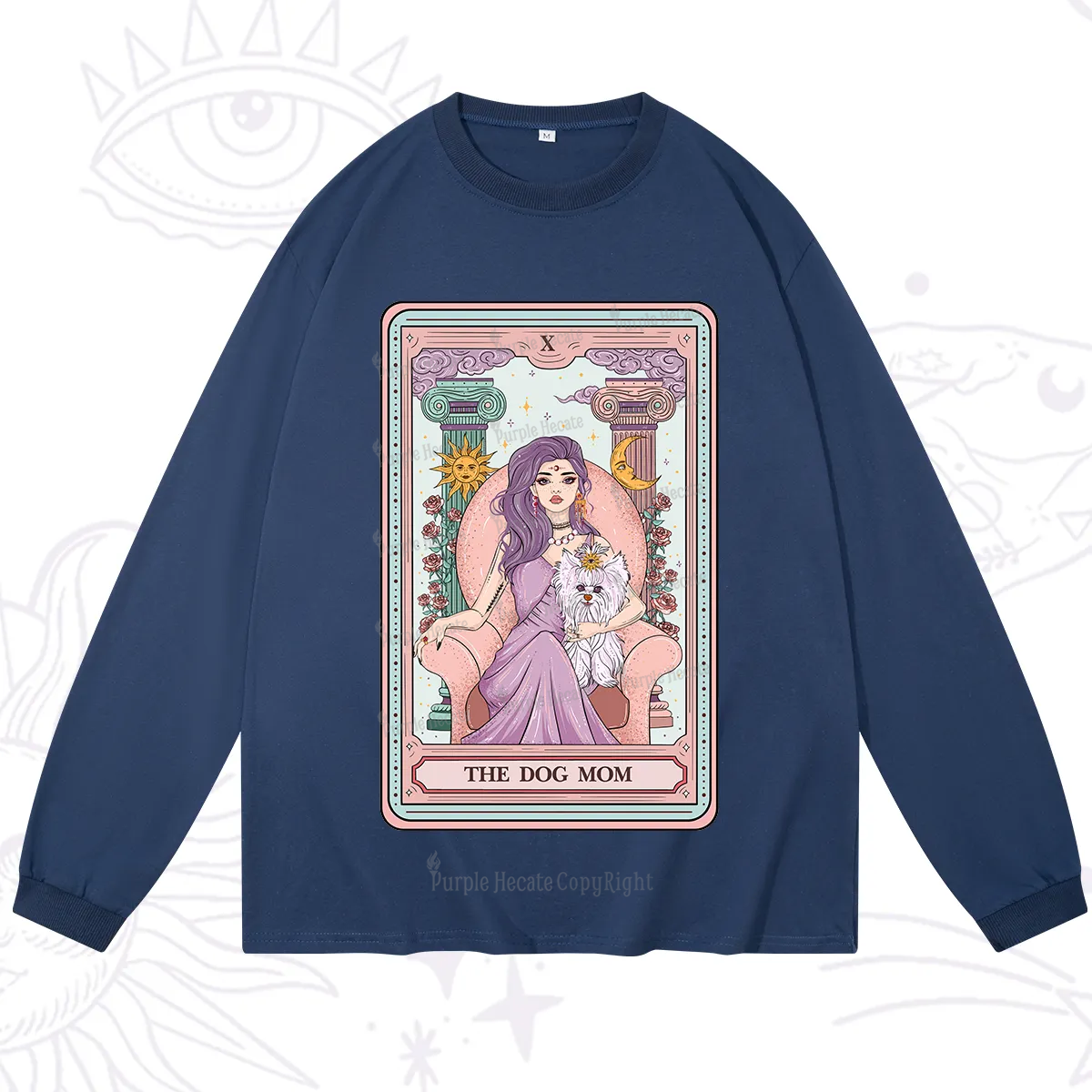 Purplehecate The Cute Dog Mom Tarot card Long Sleeve T-Shirt
