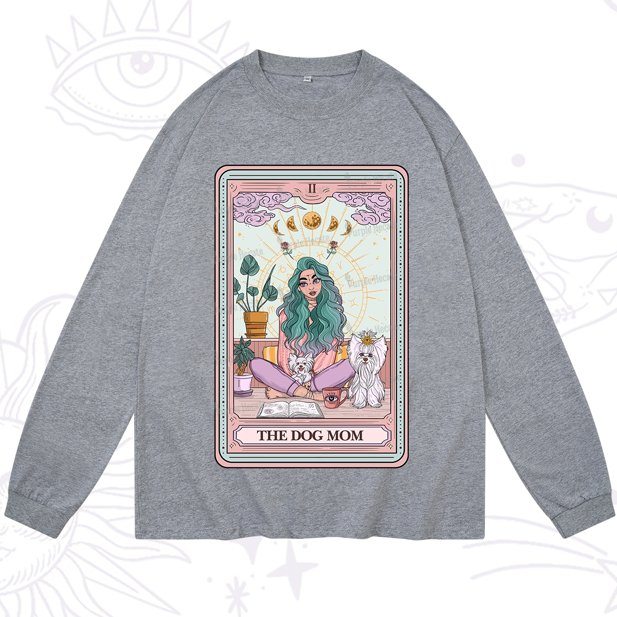 Purplehecate The Divine Dog Mom Tarot Card Long Sleeve T-Shirt