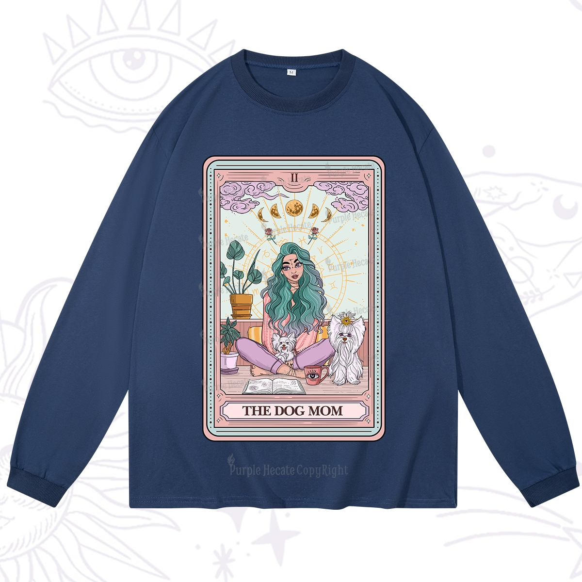 Purplehecate The Divine Dog Mom Tarot Card Long Sleeve T-Shirt