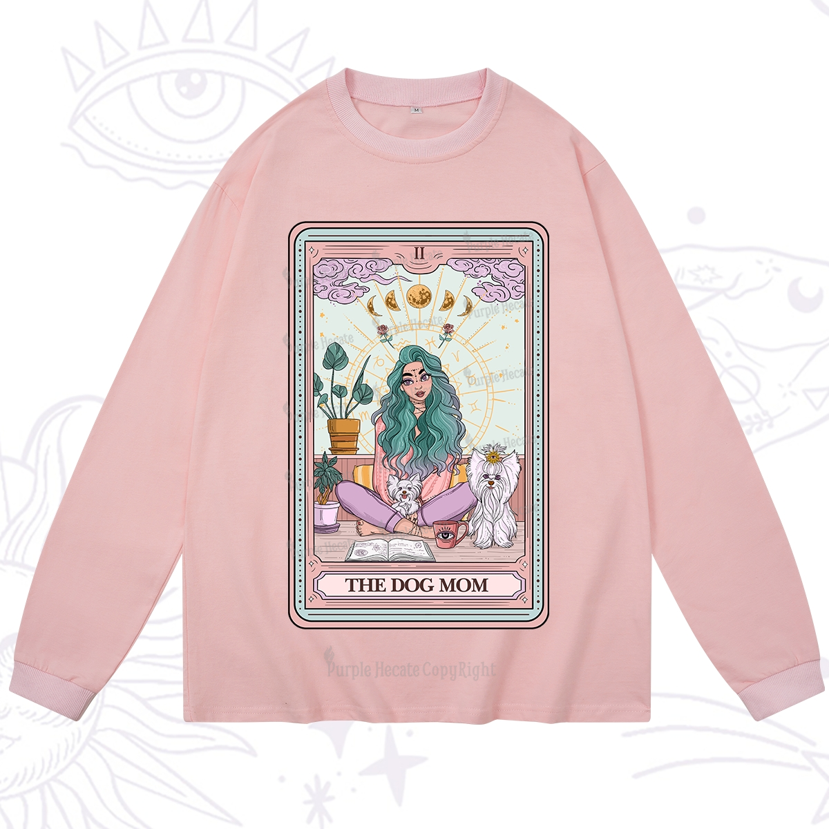 Purplehecate The Divine Dog Mom Tarot Card Long Sleeve T-Shirt