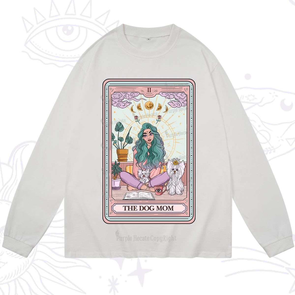 Purplehecate The Divine Dog Mom Tarot Card Long Sleeve T-Shirt