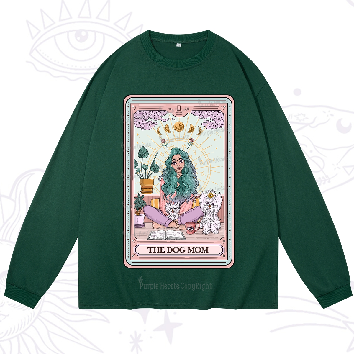 Purplehecate The Divine Dog Mom Tarot Card Long Sleeve T-Shirt