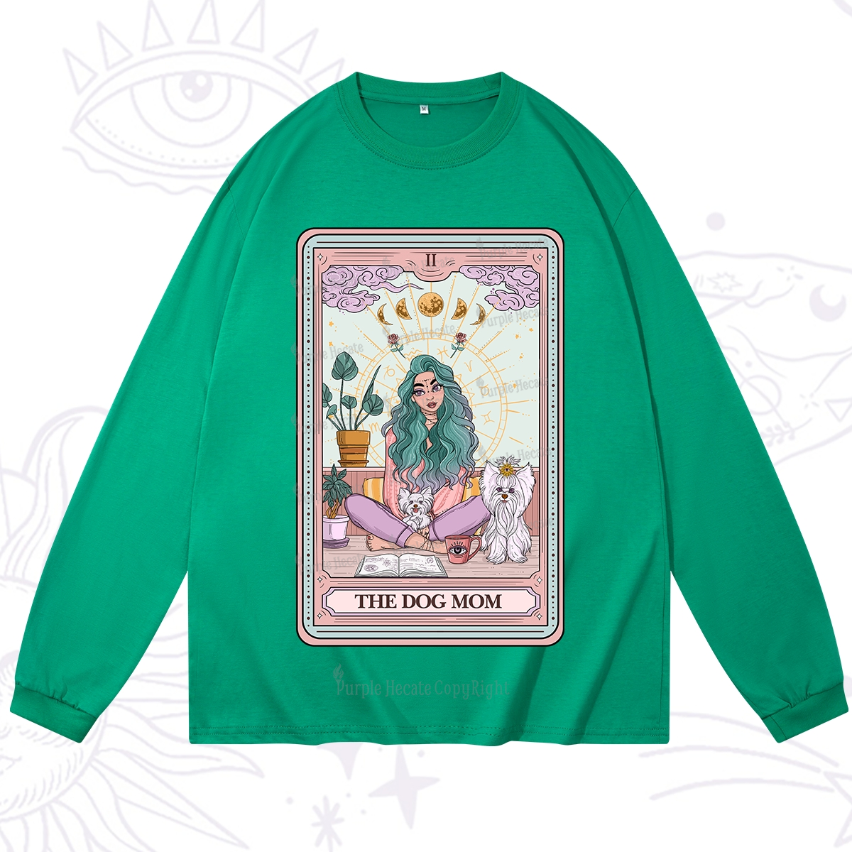 Purplehecate The Divine Dog Mom Tarot Card Long Sleeve T-Shirt