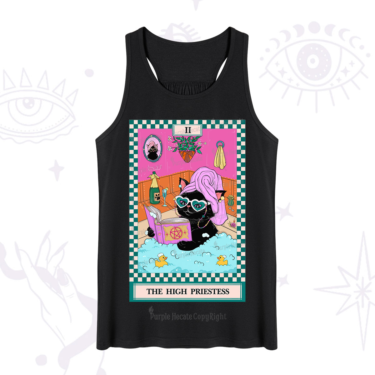 Purplehecate The Cat High Priestess's Bubble Time Tarot Tank