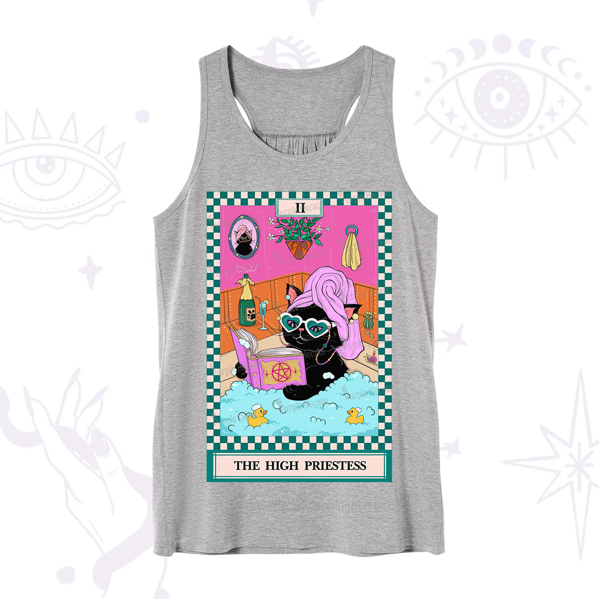 Purplehecate The Cat High Priestess's Bubble Time Tarot Tank