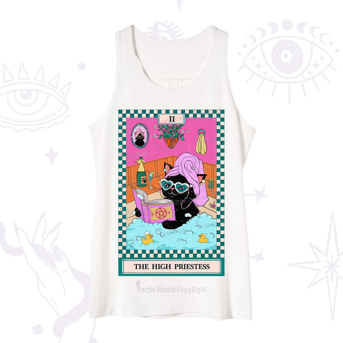 Purplehecate The Cat High Priestess's Bubble Time Tarot Tank