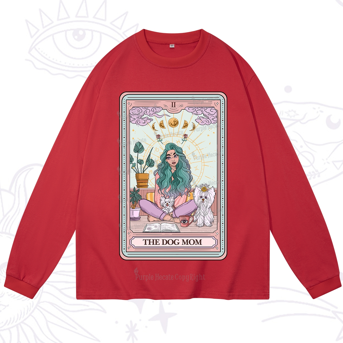 Purplehecate The Divine Dog Mom Tarot Card Long Sleeve T-Shirt