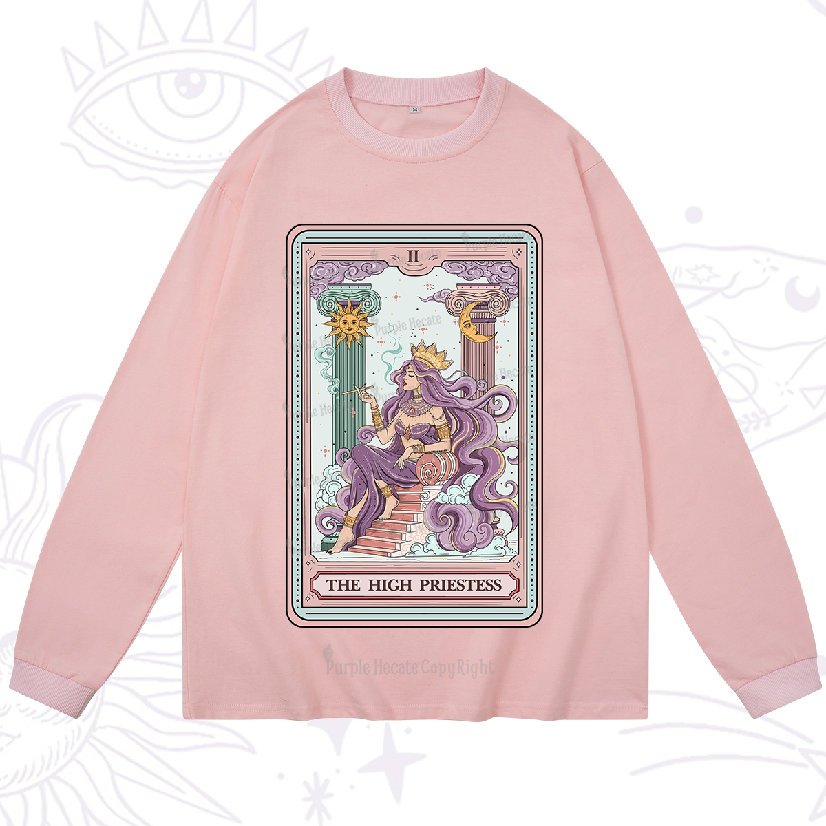 Purplehecate The Goddess High Priestess Tarot Card Long Sleeve T-Shirt