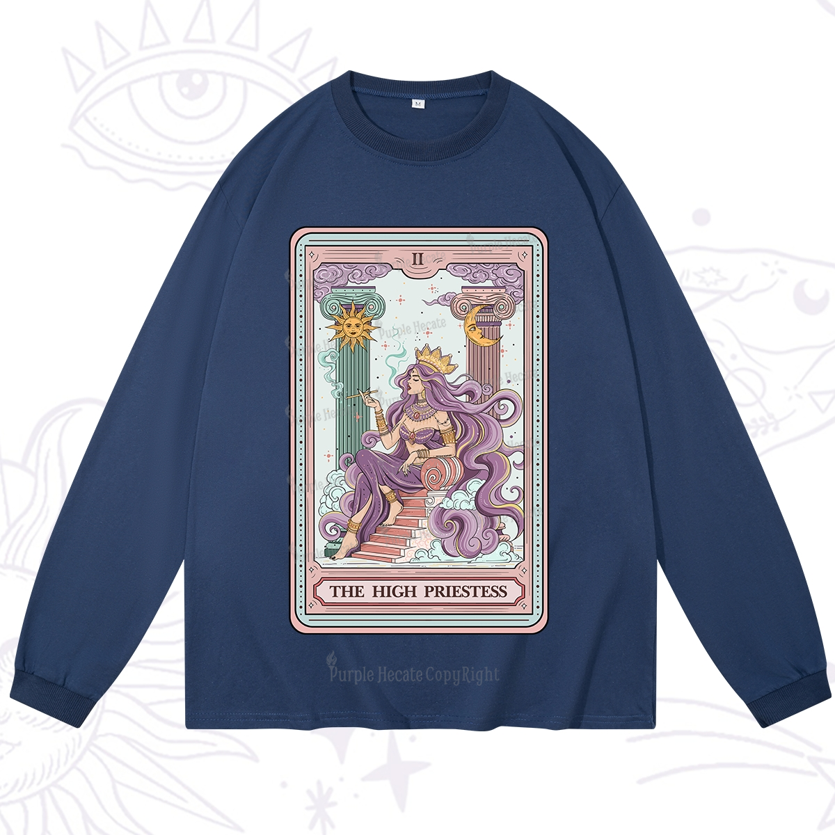 Purplehecate The Goddess High Priestess Tarot Card Long Sleeve T-Shirt