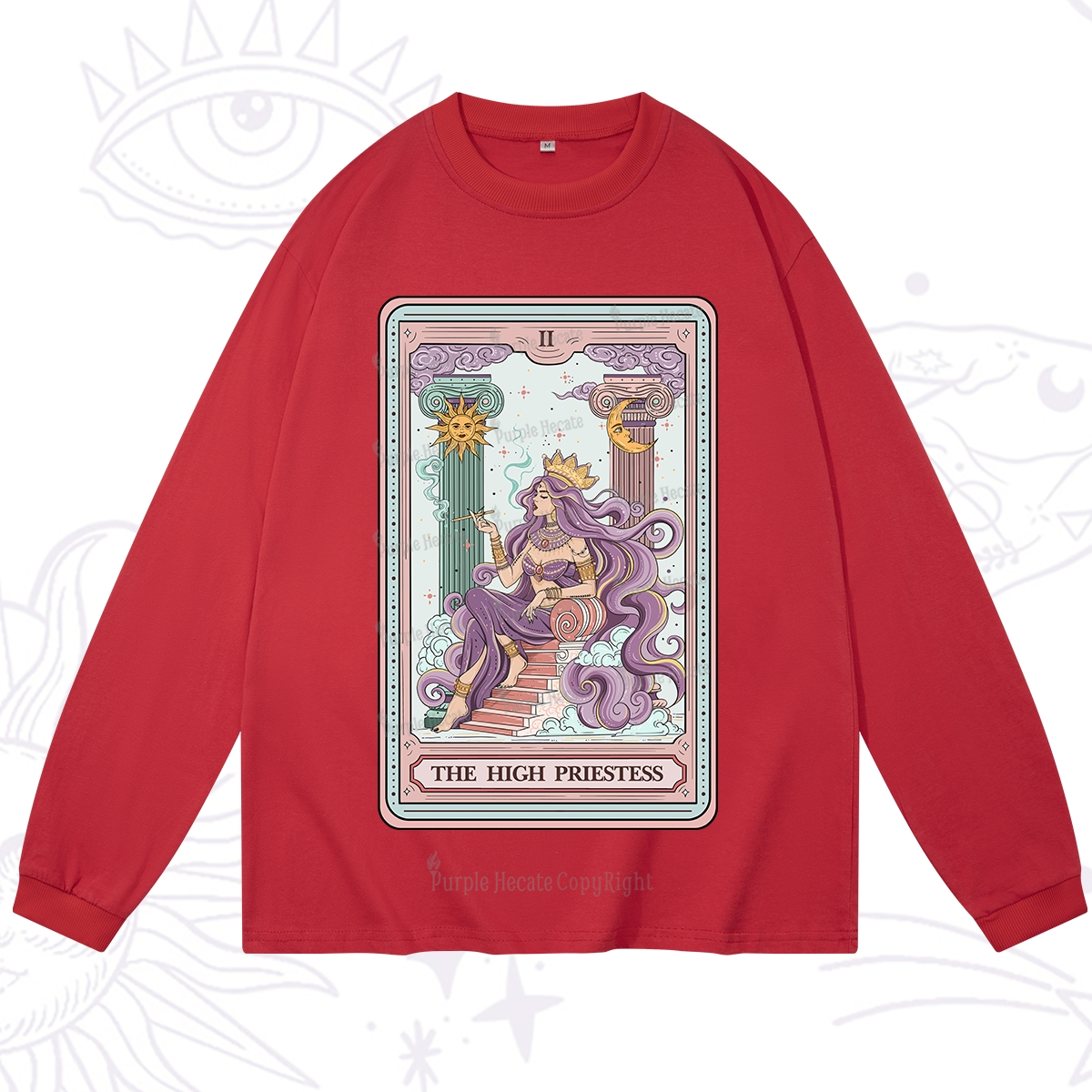 Purplehecate The Goddess High Priestess Tarot Card Long Sleeve T-Shirt