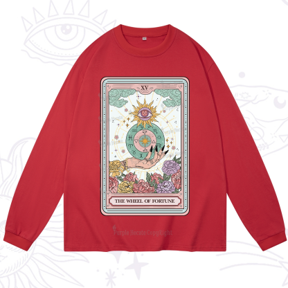 Purplehecate The Wheel of Fortune Tarot Card Long Sleeve T-Shirt