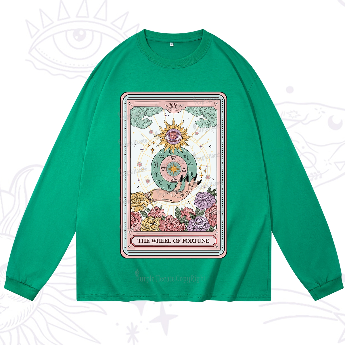 Purplehecate The Wheel of Fortune Tarot Card Long Sleeve T-Shirt