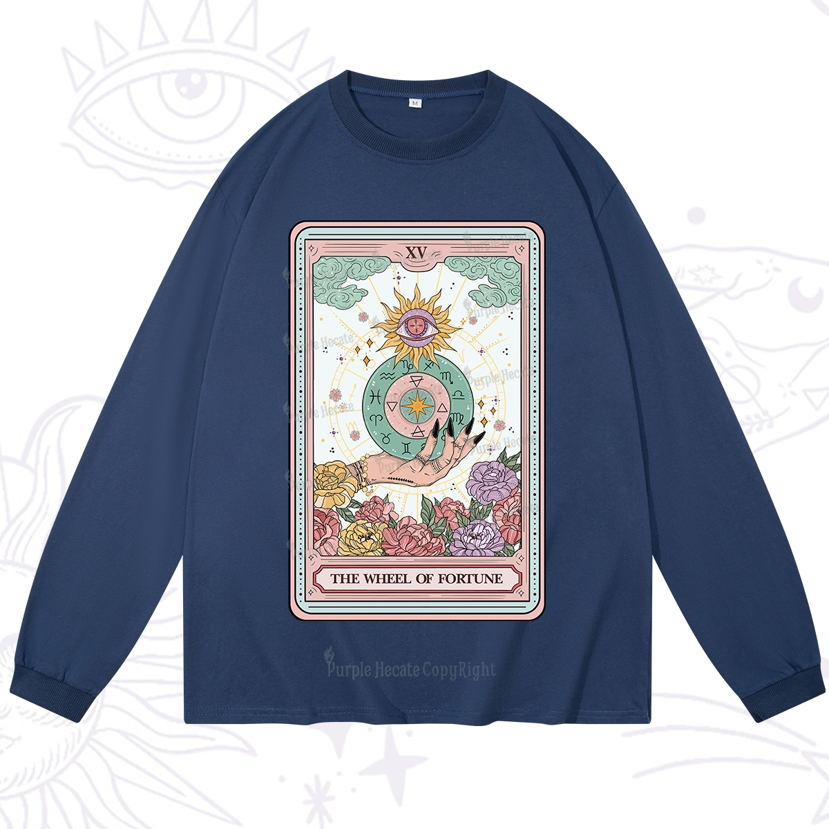 Purplehecate The Wheel of Fortune Tarot Card Long Sleeve T-Shirt