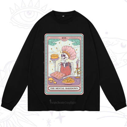 Purplehecate The Mental Bake Down Skeleton Tarot Card Long Sleeve T-Shirt