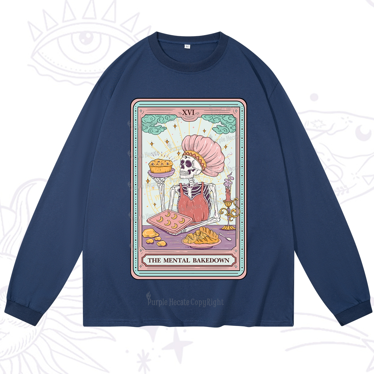 Purplehecate The Mental Bake Down Skeleton Tarot Card Long Sleeve T-Shirt