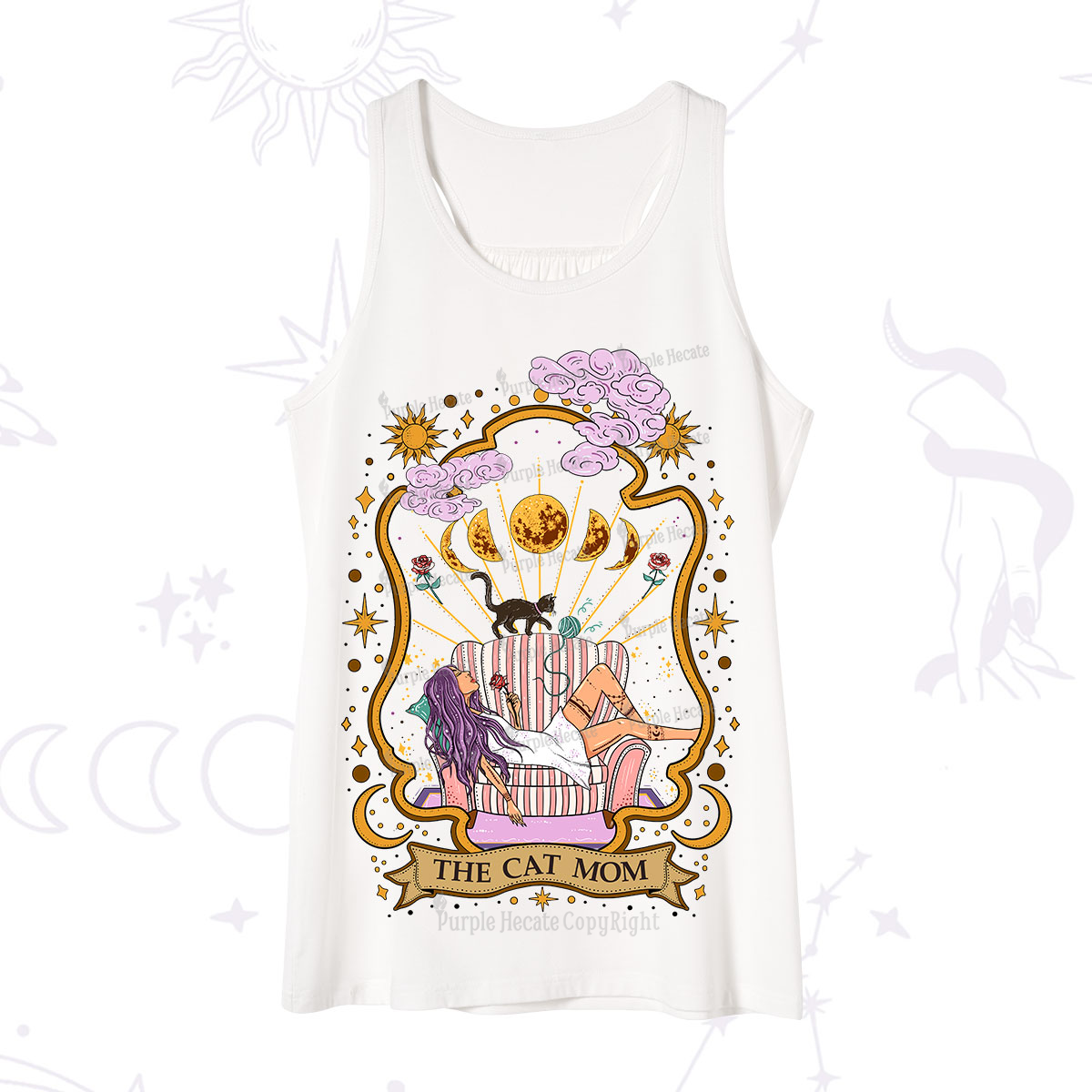 Purplehecate The Cat Mom Goddess Tank