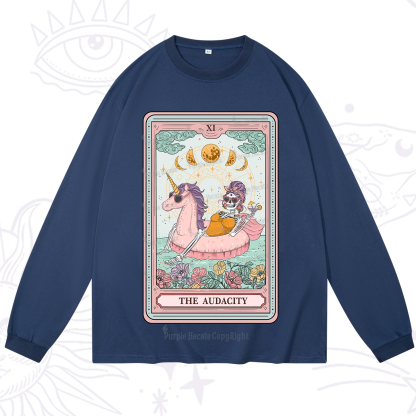Purplehecate The Audacity Skeleton Tarot Card  Long Sleeve T-Shirt