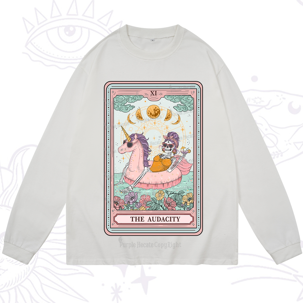 Purplehecate The Audacity Skeleton Tarot Card  Long Sleeve T-Shirt
