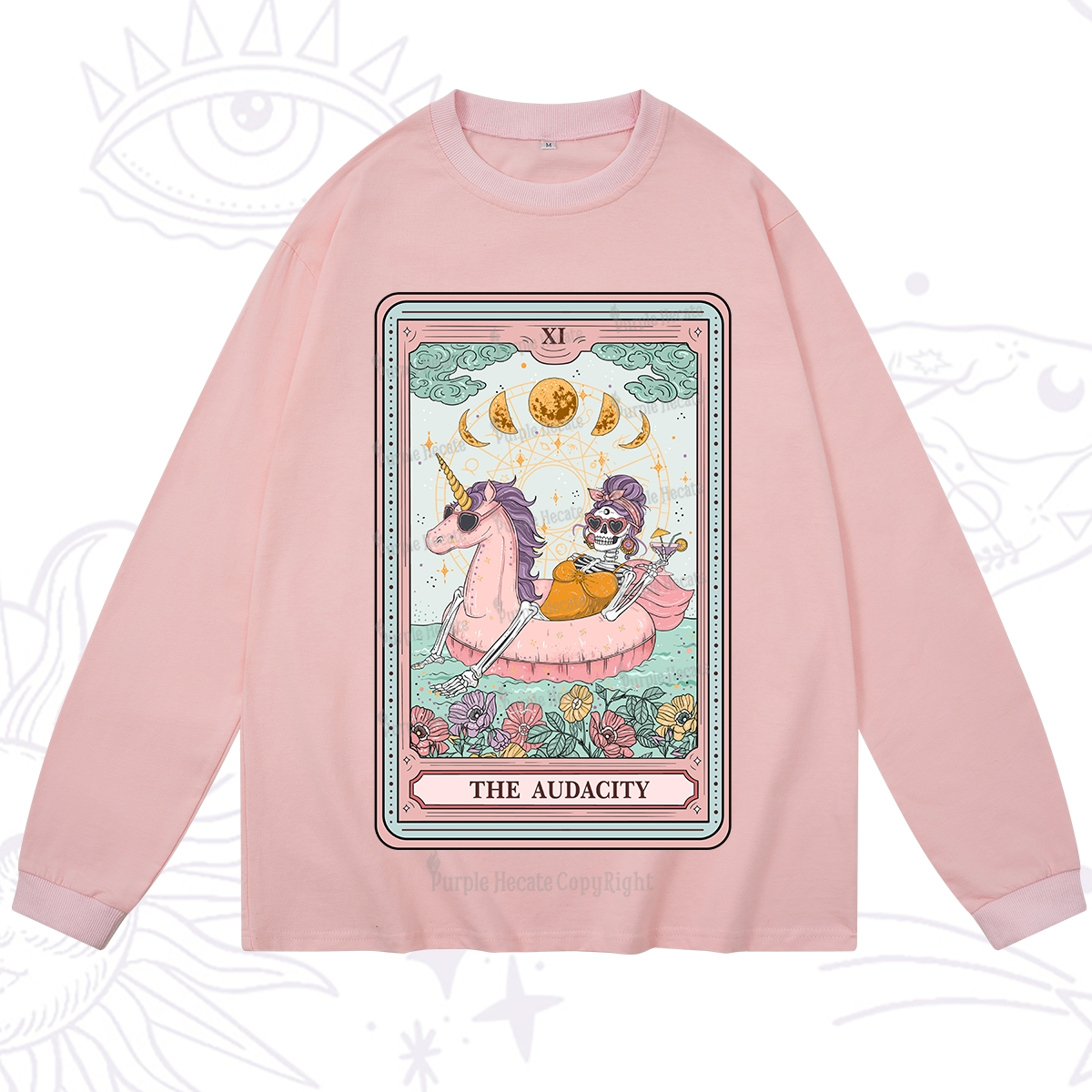 Purplehecate The Audacity Skeleton Tarot Card  Long Sleeve T-Shirt