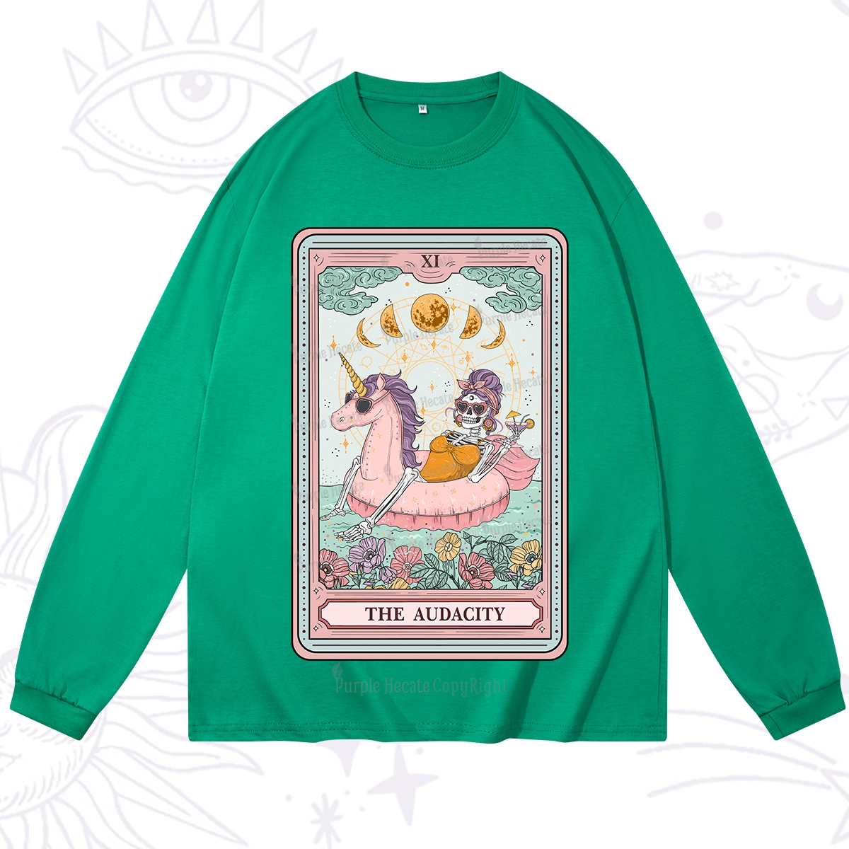 Purplehecate The Audacity Skeleton Tarot Card  Long Sleeve T-Shirt