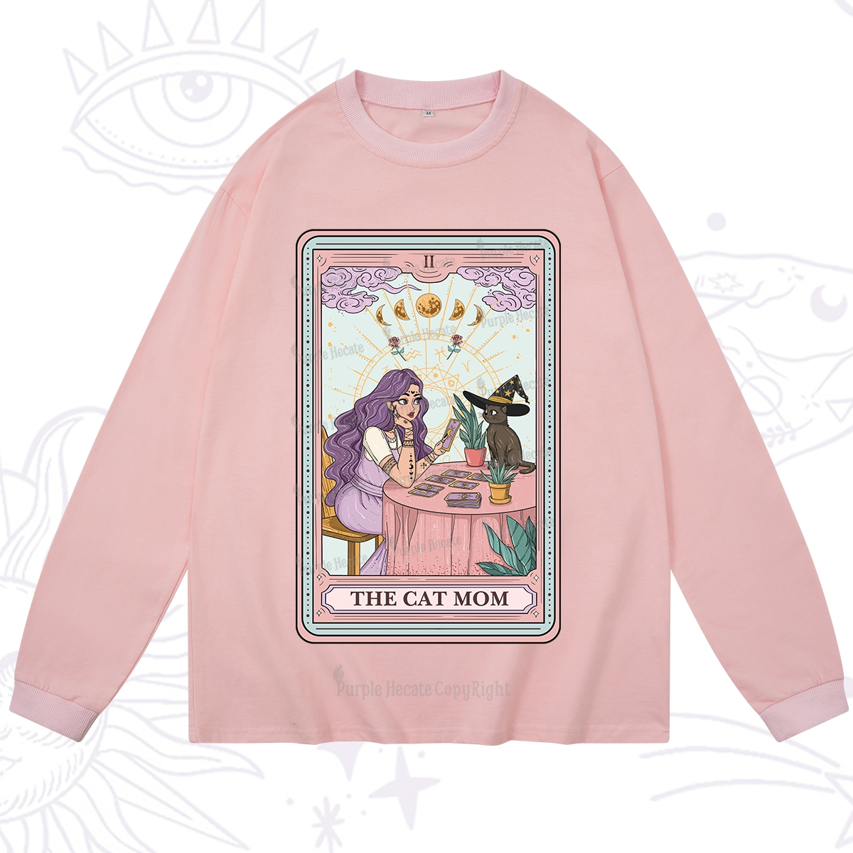 Purplehecate The Witchy Cat Mom Tarot Long Sleeve T-Shirt
