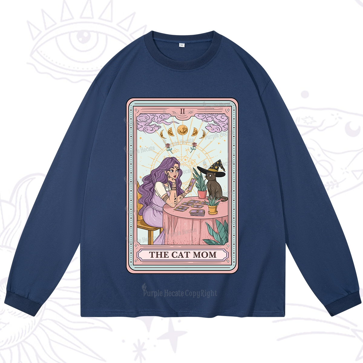 Purplehecate The Witchy Cat Mom Tarot Long Sleeve T-Shirt