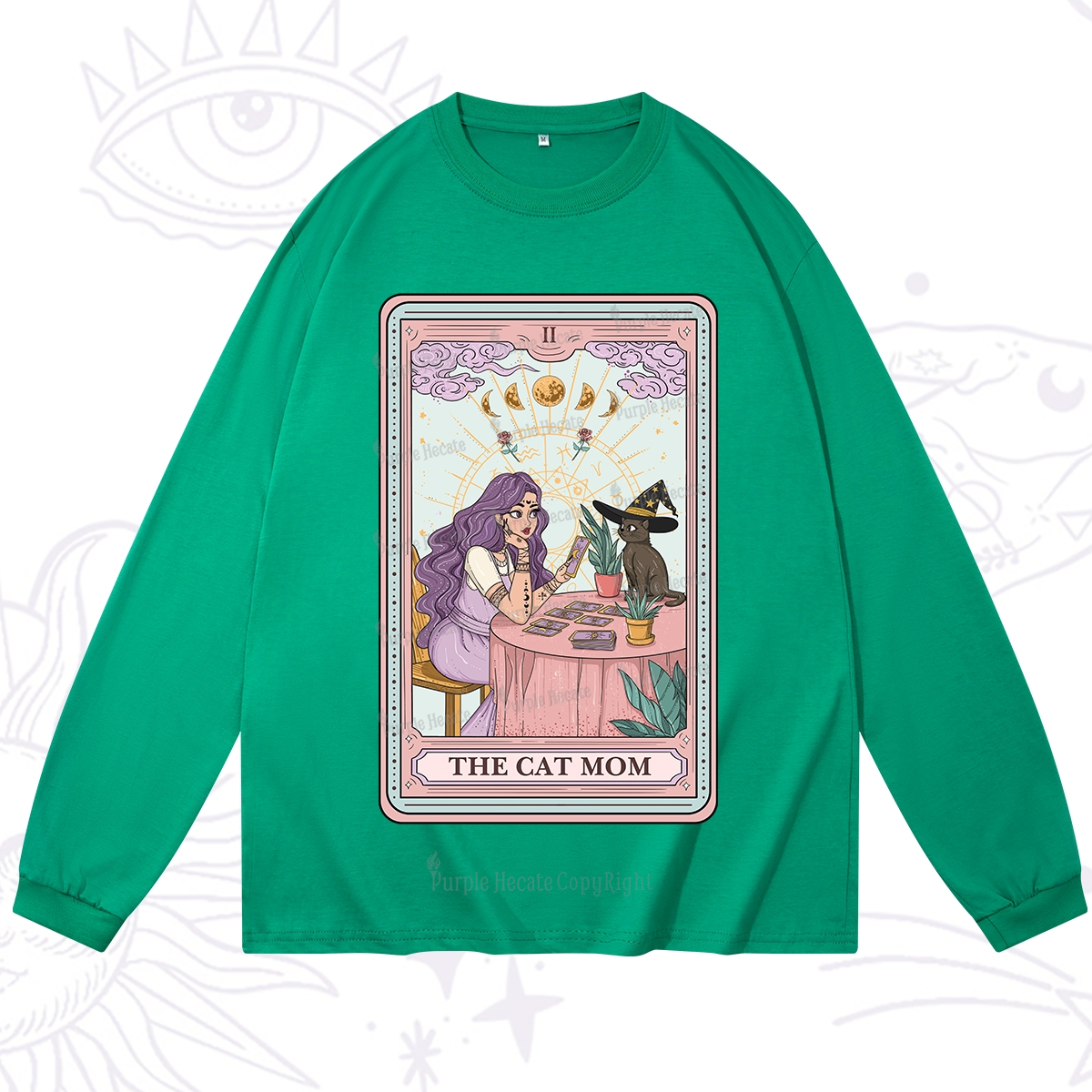 Purplehecate The Witchy Cat Mom Tarot Long Sleeve T-Shirt
