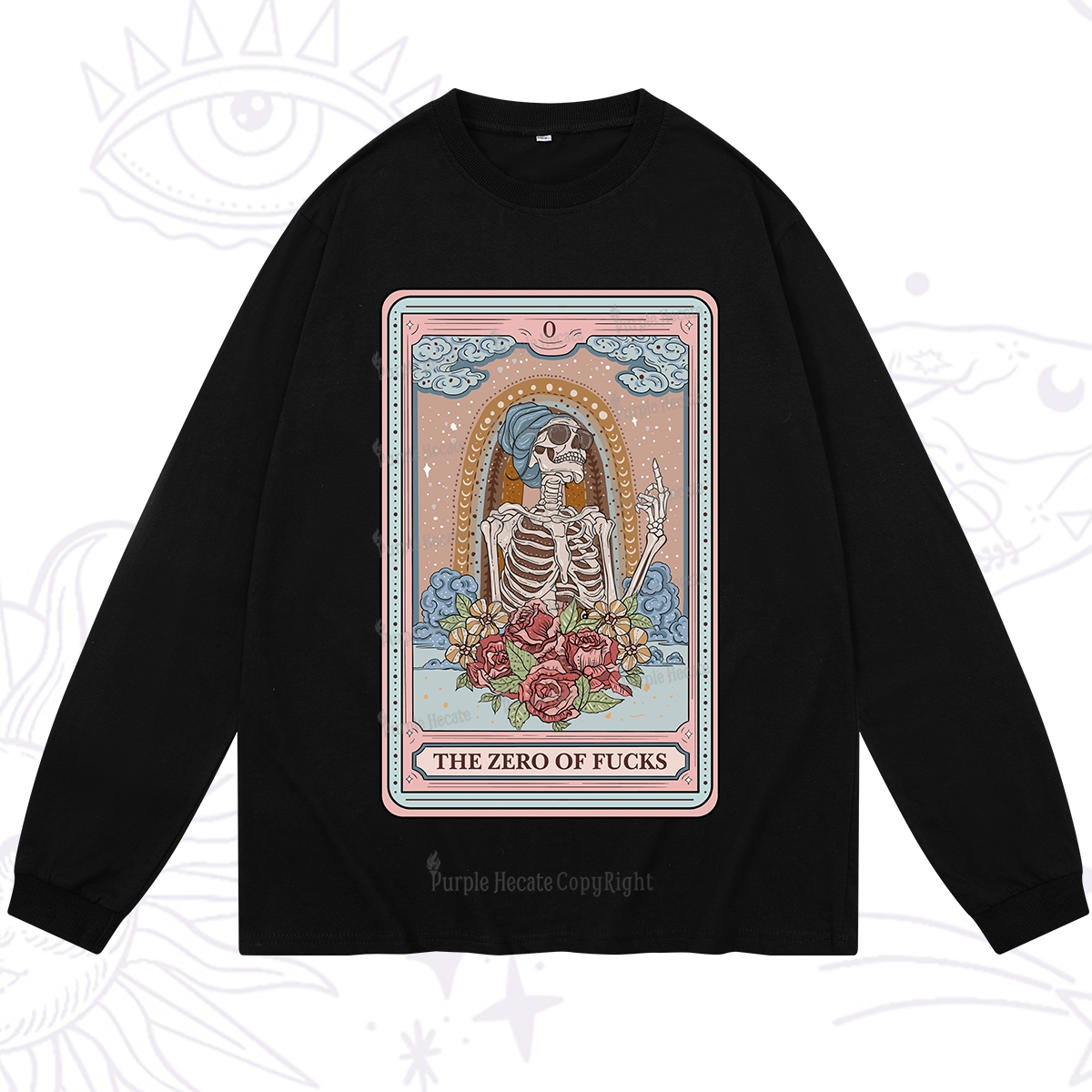 Purplehecate The Zero Of Fucks Tarot Card Long Sleeve T-Shirt