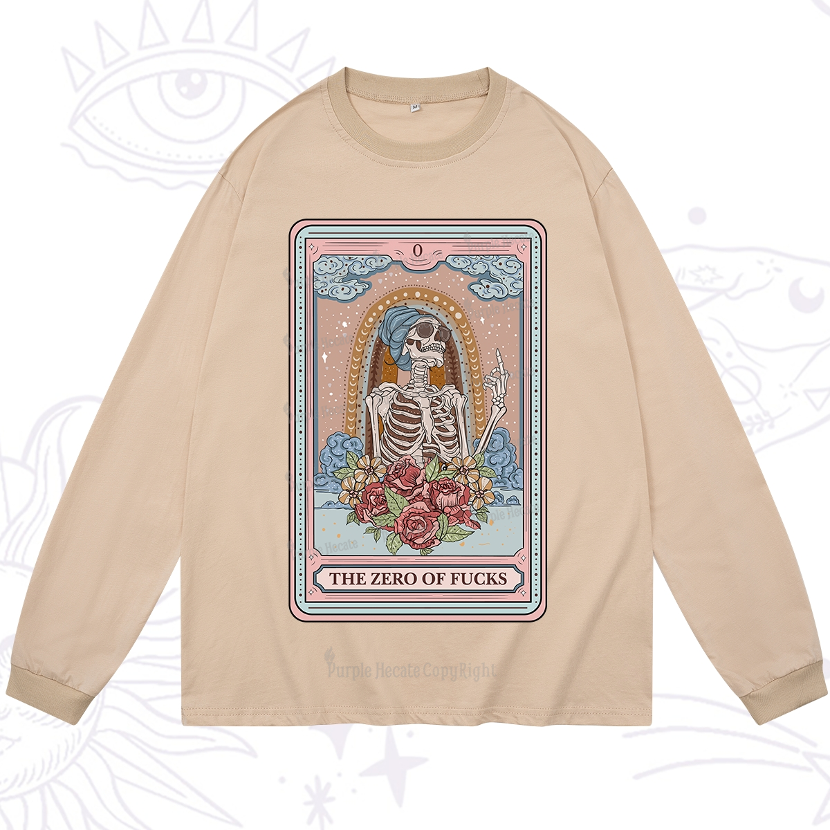 Purplehecate The Zero Of Fucks Tarot Card Long Sleeve T-Shirt