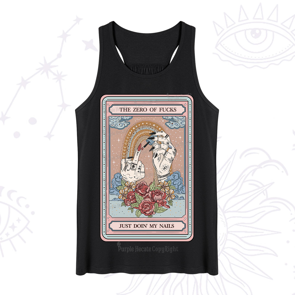 Purplehecate The Zero of Fucks Just Doin' My Nails Tarot Tank