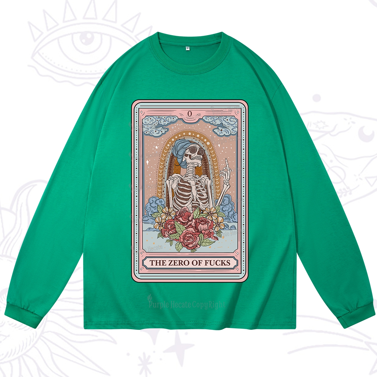 Purplehecate The Zero Of Fucks Tarot Card Long Sleeve T-Shirt