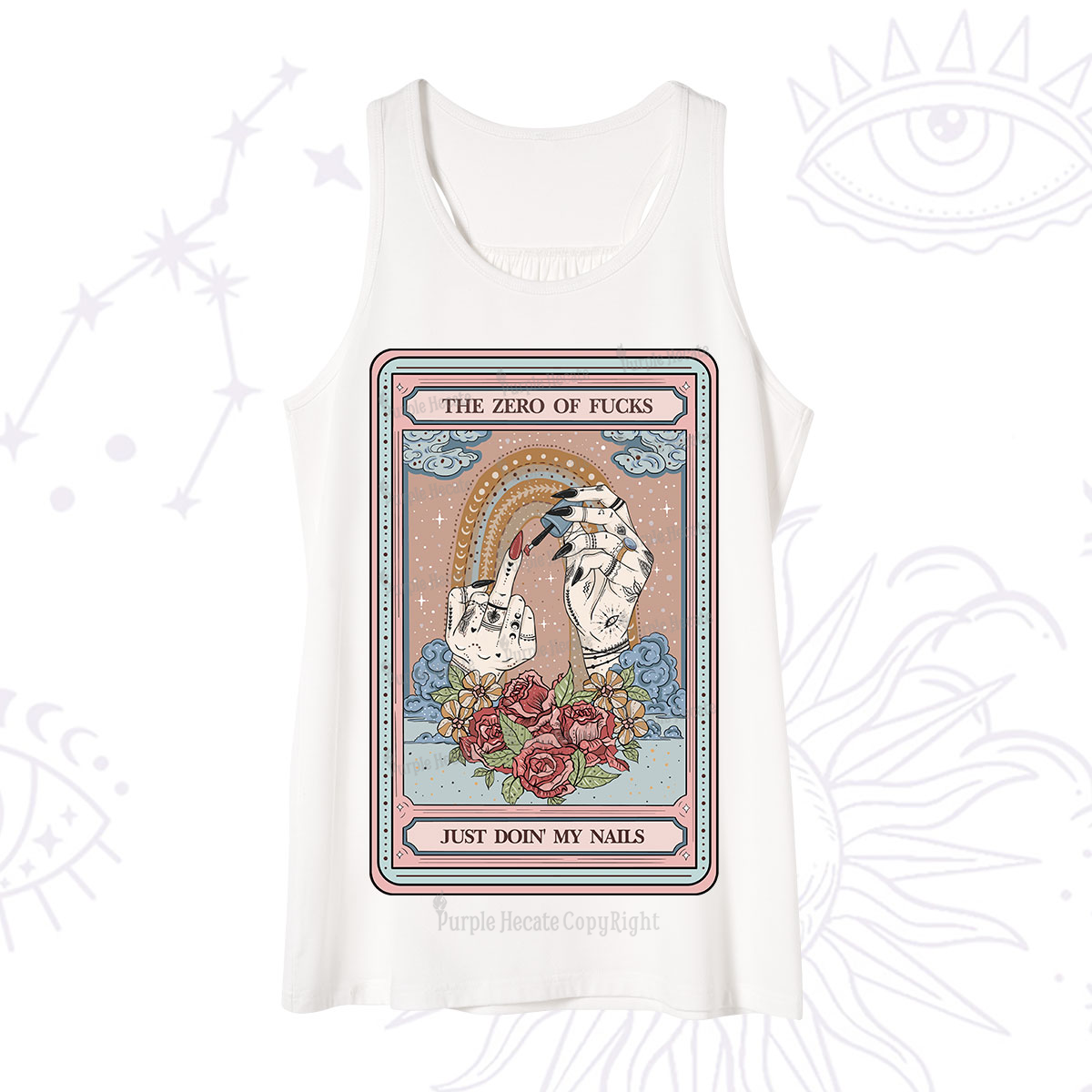 Purplehecate The Zero of Fucks Just Doin' My Nails Tarot Tank