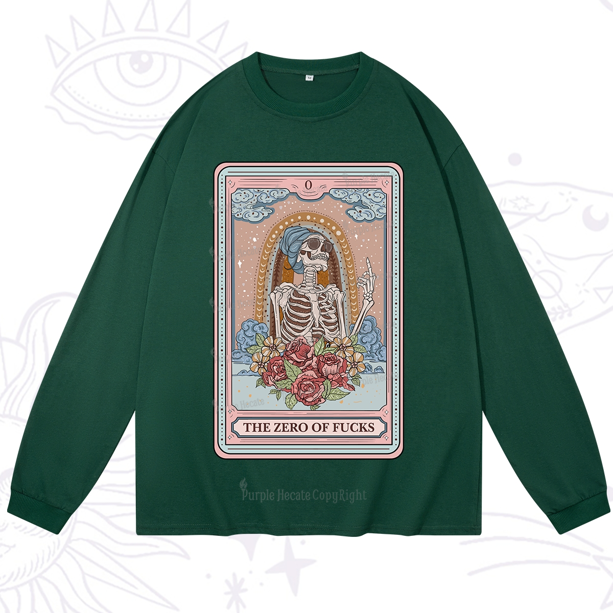 Purplehecate The Zero Of Fucks Tarot Card Long Sleeve T-Shirt