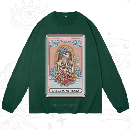Purplehecate The Zero Of Fucks Tarot Card Long Sleeve T-Shirt