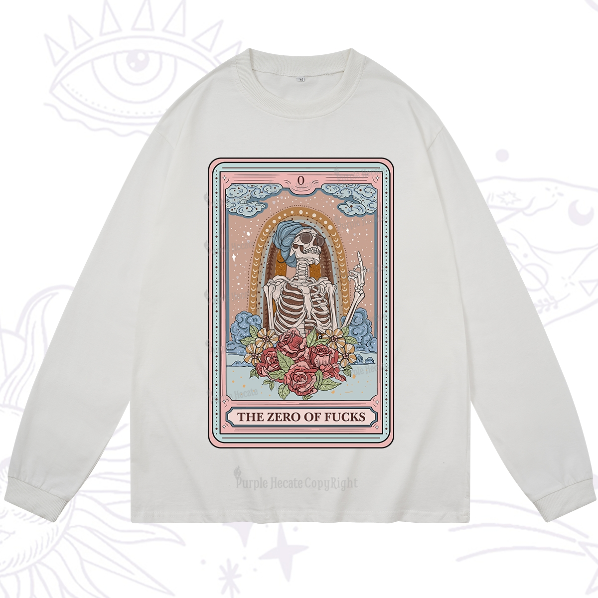 Purplehecate The Zero Of Fucks Tarot Card Long Sleeve T-Shirt