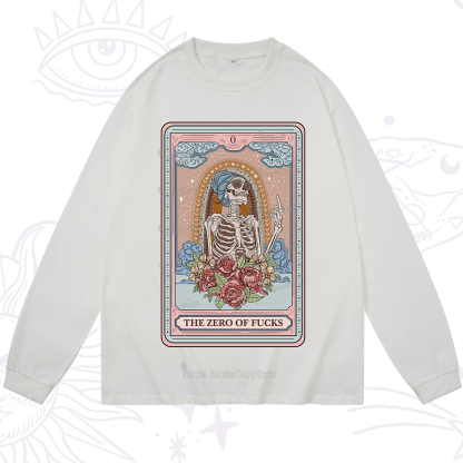 Purplehecate The Zero Of Fucks Tarot Card Long Sleeve T-Shirt