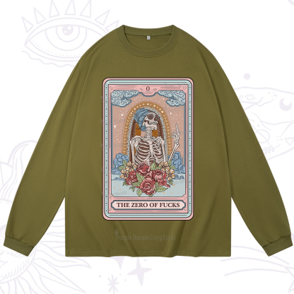 Purplehecate The Zero Of Fucks Tarot Card Long Sleeve T-Shirt