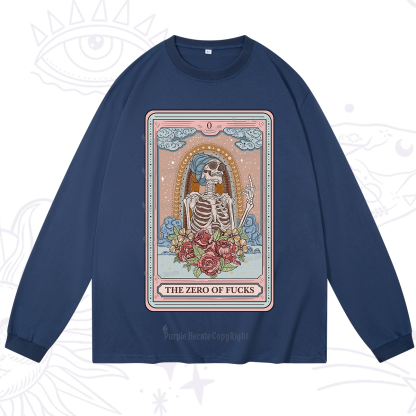 Purplehecate The Zero Of Fucks Tarot Card Long Sleeve T-Shirt