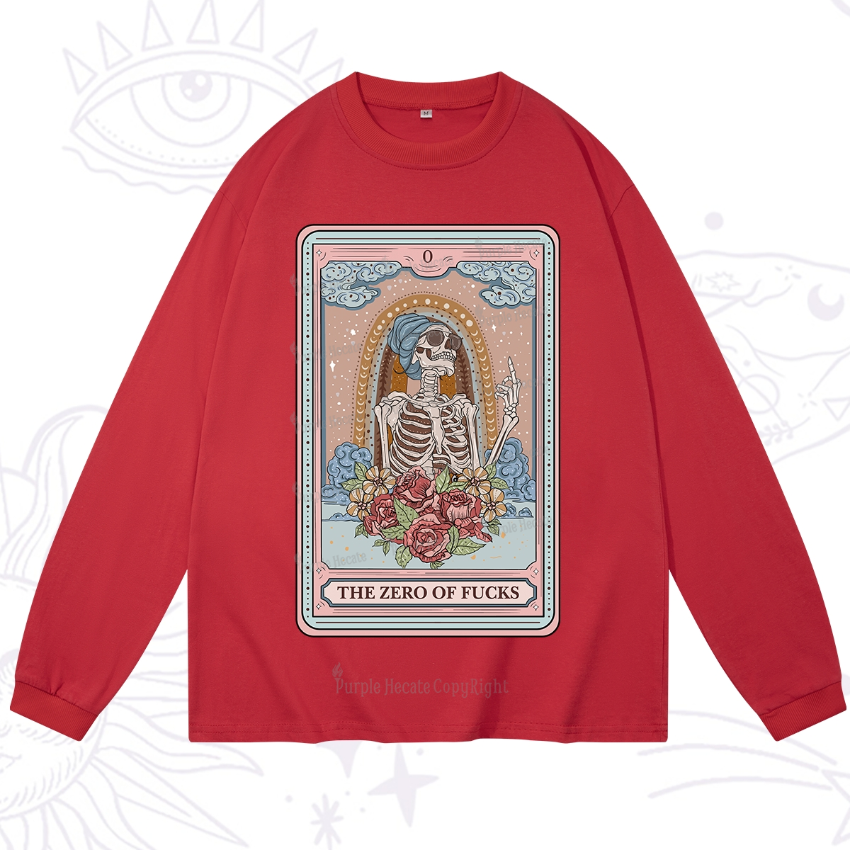 Purplehecate The Zero Of Fucks Tarot Card Long Sleeve T-Shirt