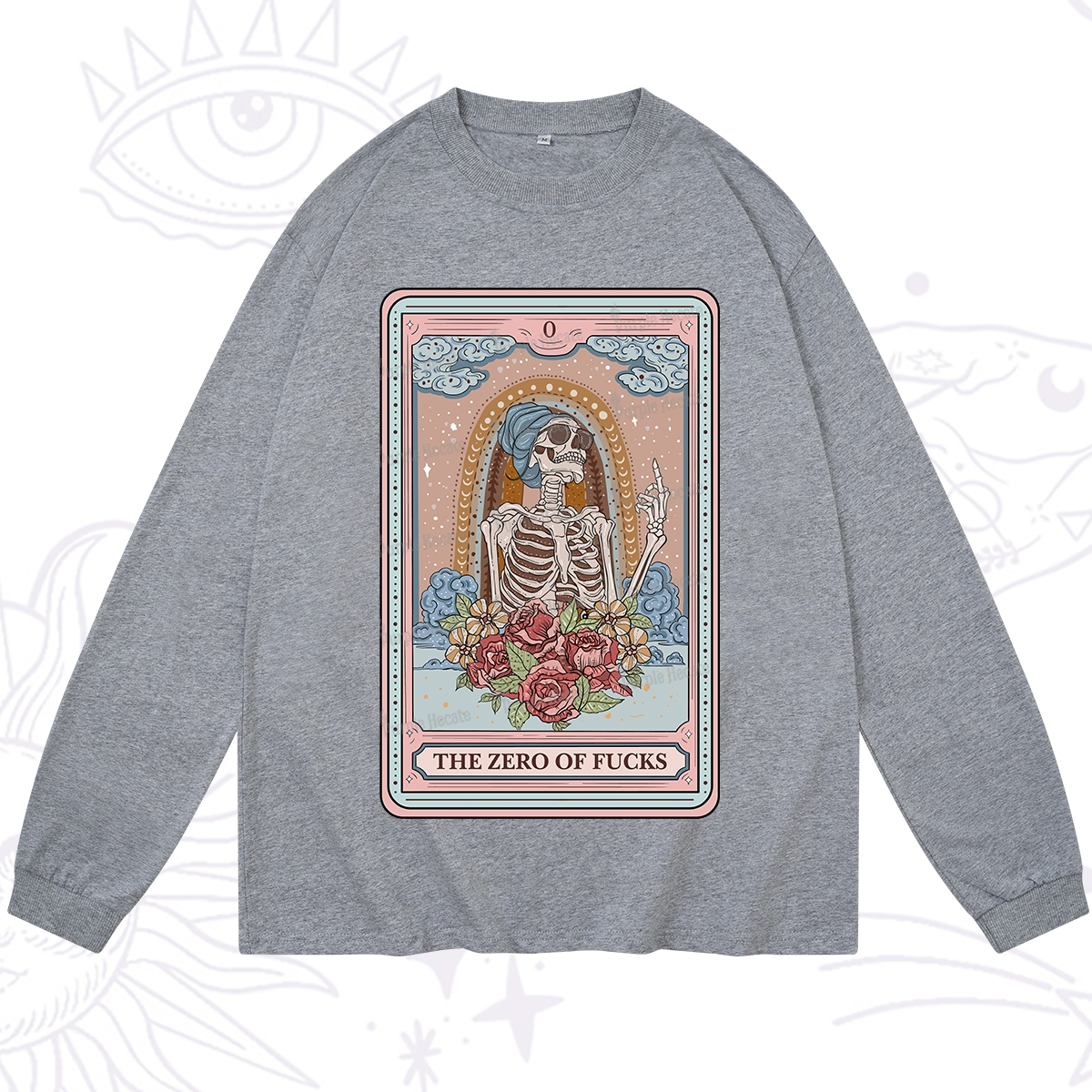 Purplehecate The Zero Of Fucks Tarot Card Long Sleeve T-Shirt