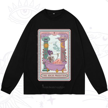 Purplehecate The Noble High Priestess Tarot Card Long Sleeve T-Shirt