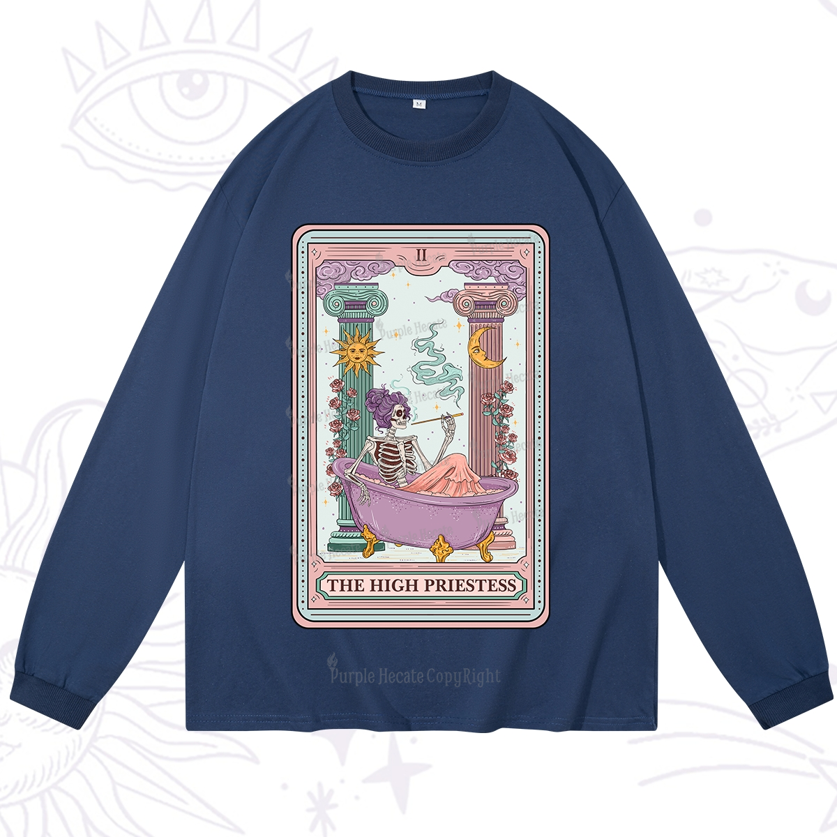 Purplehecate The Noble High Priestess Tarot Card Long Sleeve T-Shirt