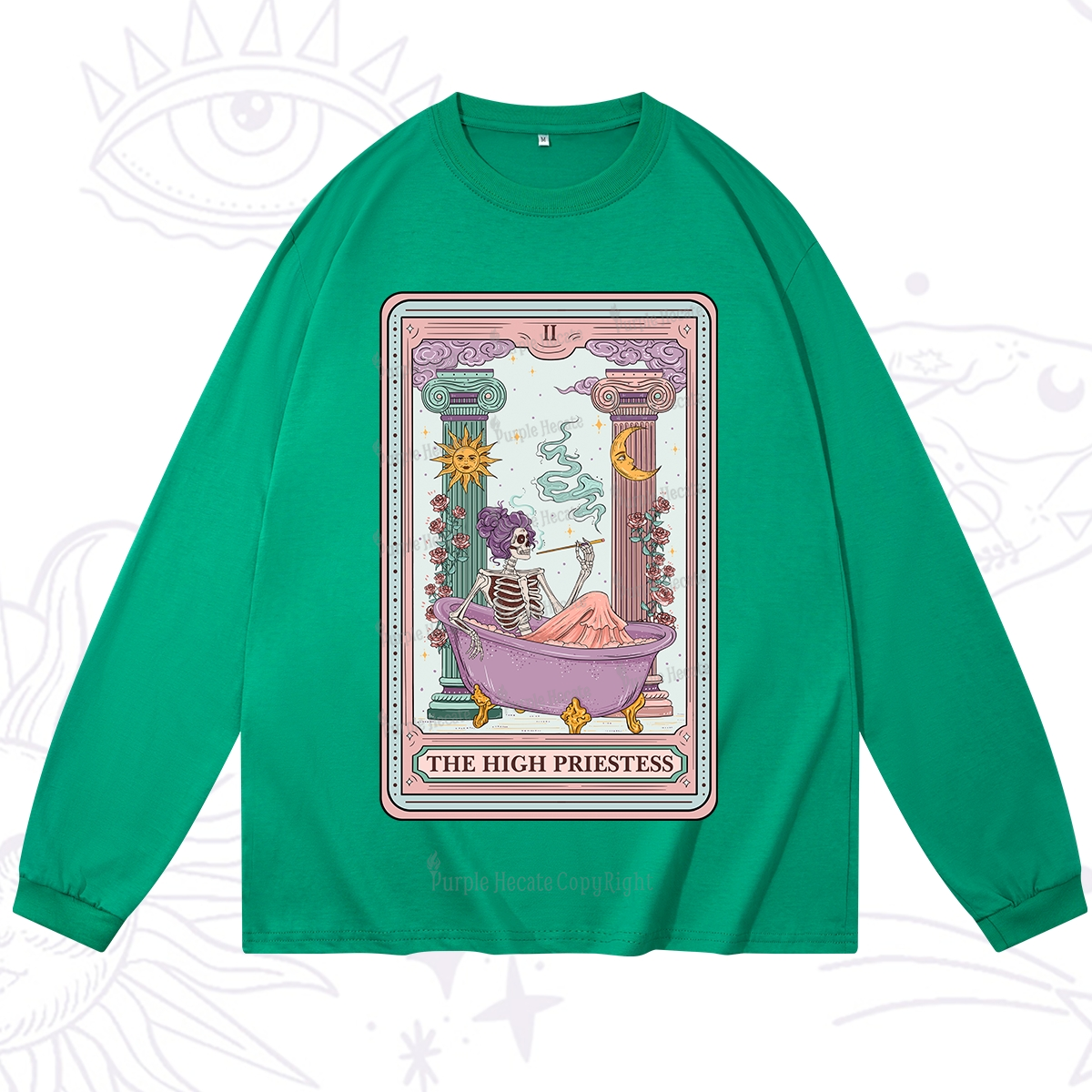 Purplehecate The Noble High Priestess Tarot Card Long Sleeve T-Shirt