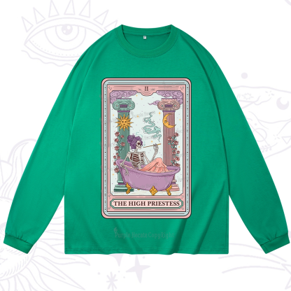 Purplehecate The Noble High Priestess Tarot Card Long Sleeve T-Shirt