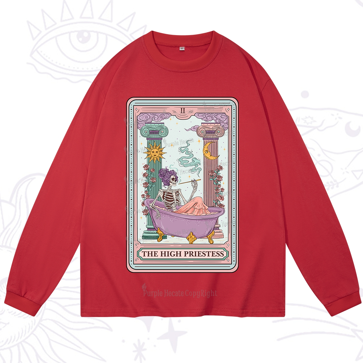 Purplehecate The Noble High Priestess Tarot Card Long Sleeve T-Shirt
