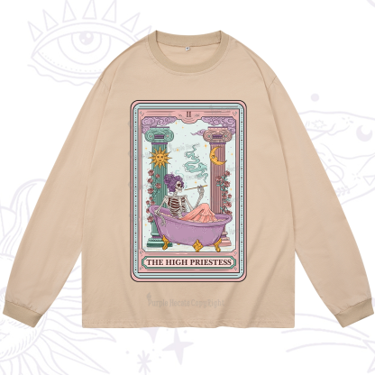 Purplehecate The Noble High Priestess Tarot Card Long Sleeve T-Shirt